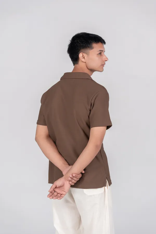 The_Easecode_V_Neck_Polo_Choco_Mousse