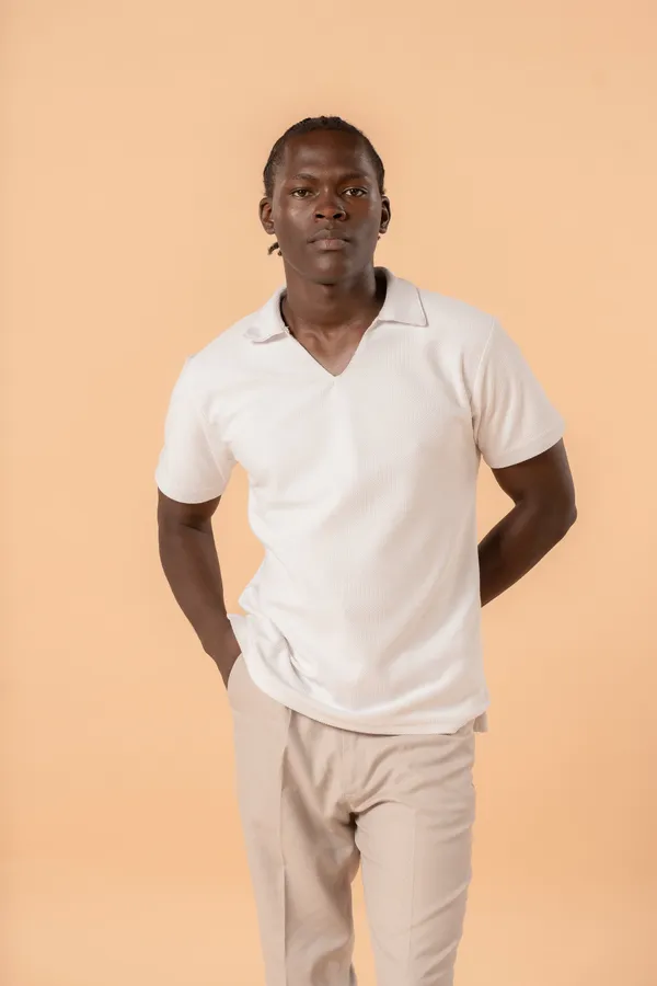The_Easecode_V_Neck_Polo_White
