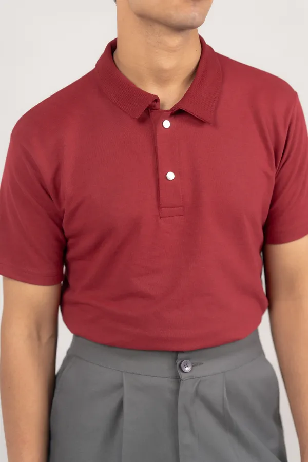 The_Smart_Snap_Button_Polo_Crimson_Red