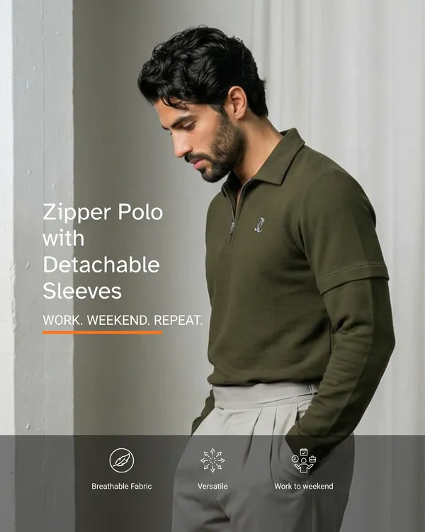 Elite_Zipper_Polo_Detachable_Sleeves_Dark_Olive