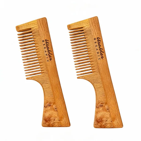 Usables_Organic_Kachhi_Neem_Wood_Handled_Anti-Static_Hair_Comb_-_Pack_of_2