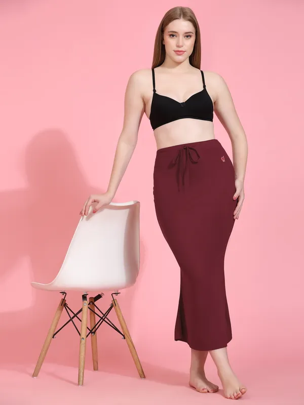 Maroon_Stretch_Mermaid_Skirt_for_Women
