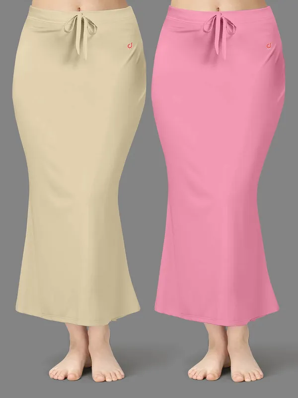 Beige_And_Pink_Slim_Fit_Skirts_for_Women