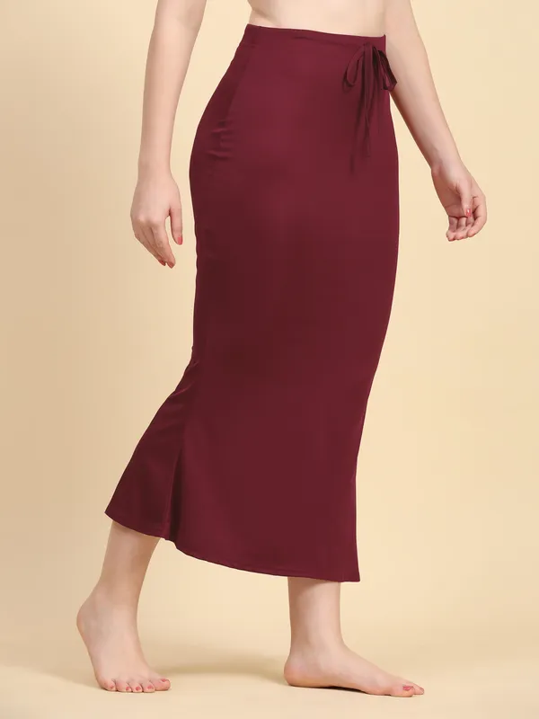 Maroon_Stretch_Mermaid_Skirt_for_Women