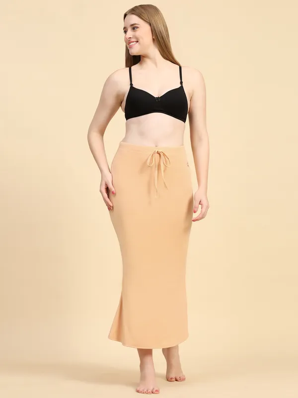 Beige_Drawstring_Bodycon_Skirt_for_Women