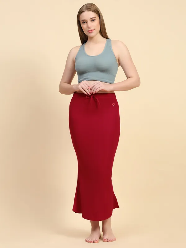 Red_Drawstring_Mermaid_Midi_Skirt_for_Women