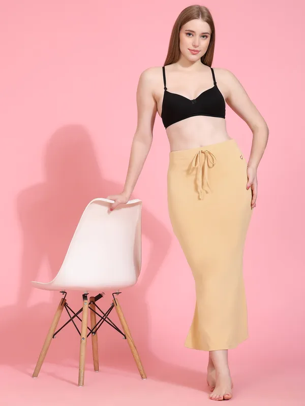Beige_Drawstring_Bodycon_Skirt_for_Women