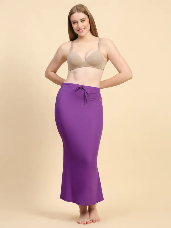 Purple_Drawstring_Fitted_Midi_Skirt_for_Women