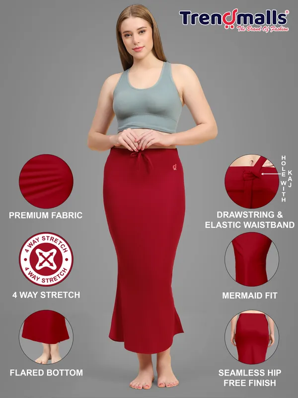 Red_Drawstring_Mermaid_Midi_Skirt_for_Women