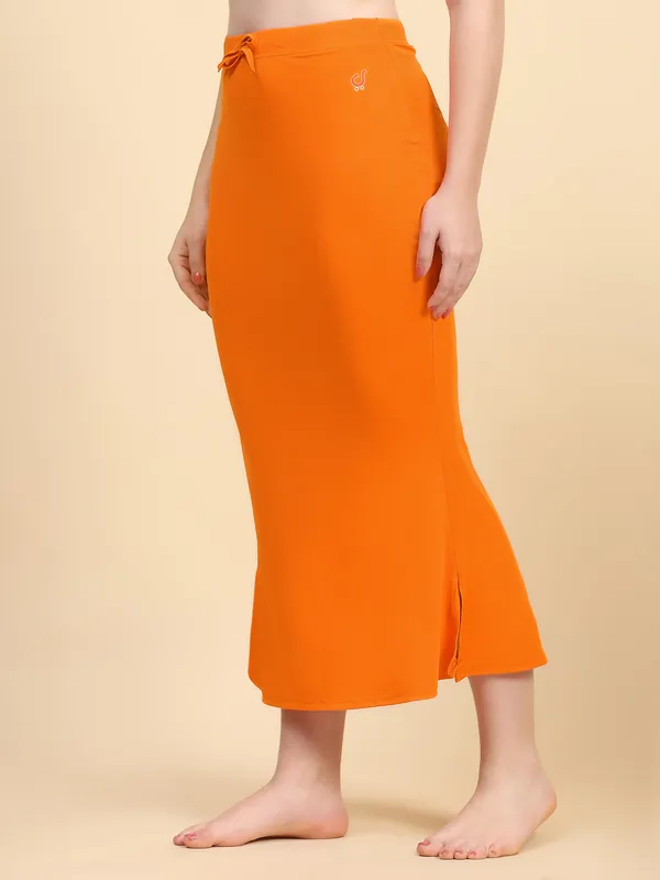 Orange_Drawstring_Mermaid_Midi_Skirt_for_Women