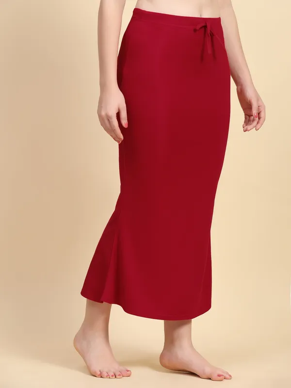 Red_Drawstring_Mermaid_Midi_Skirt_for_Women