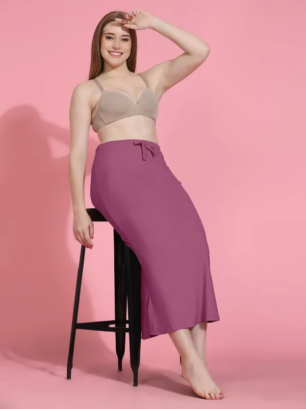 Mauve_Drawstring_Mermaid_Skirt_for_Women