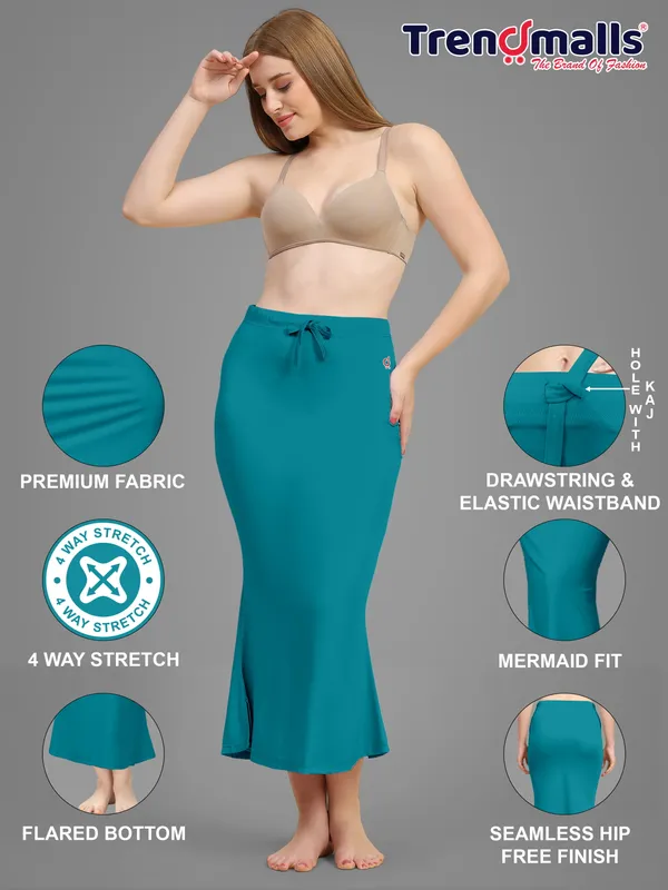 Teal_Mermaid_Midi_Skirt_for_Women