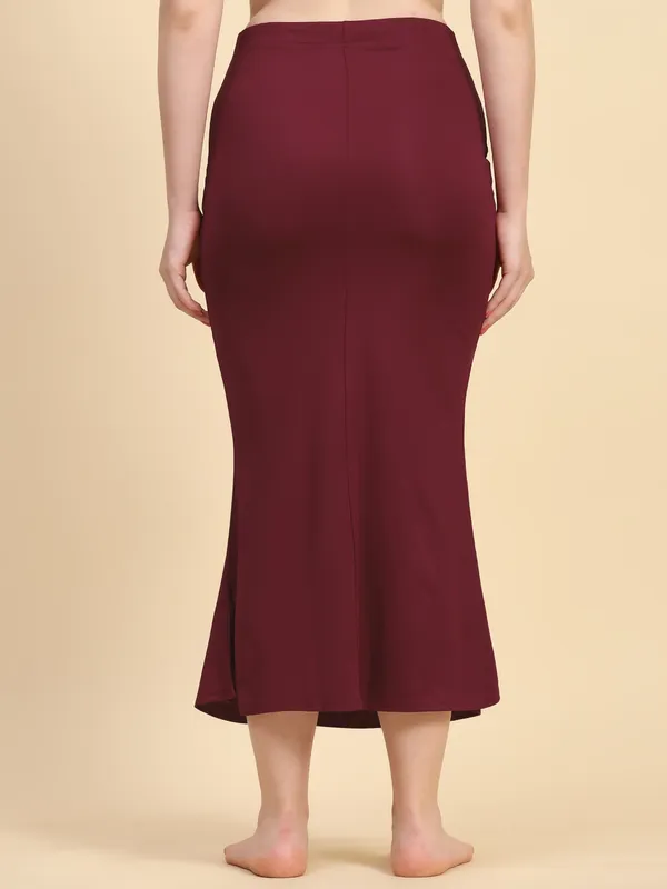 Maroon_Stretch_Mermaid_Skirt_for_Women