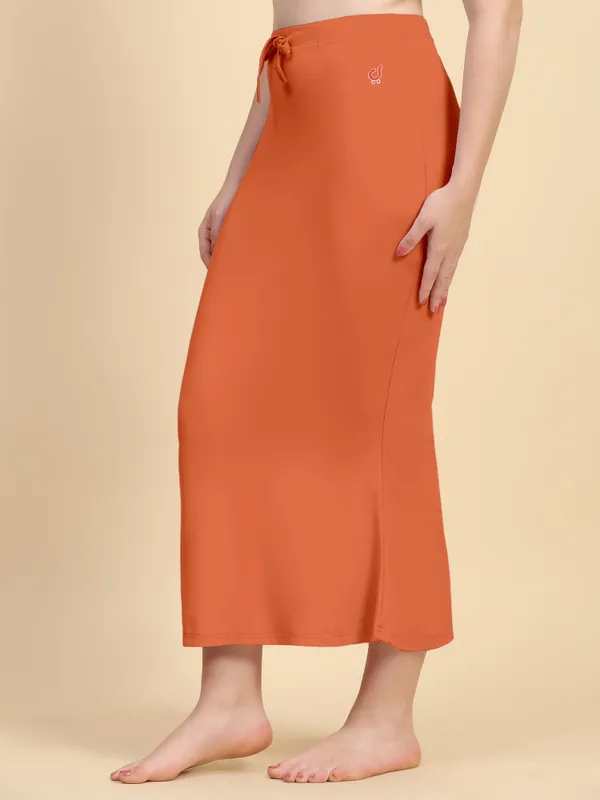 Orange_Fitted_Flared_Midi_Skirt_for_Women