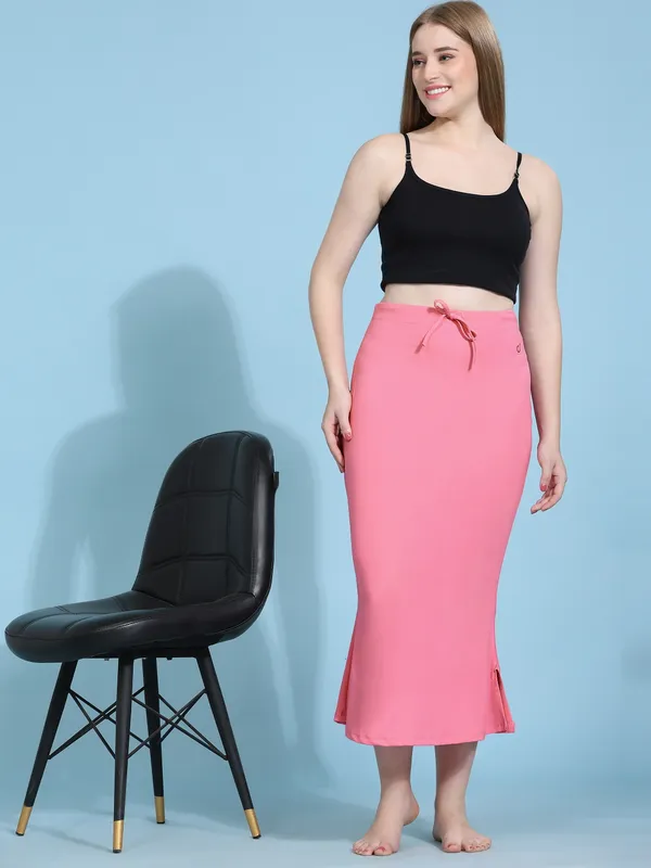 Pink_Stretch_Mermaid_Fit_Skirt_for_Women