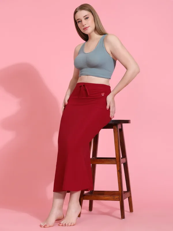 Red_Drawstring_Mermaid_Midi_Skirt_for_Women