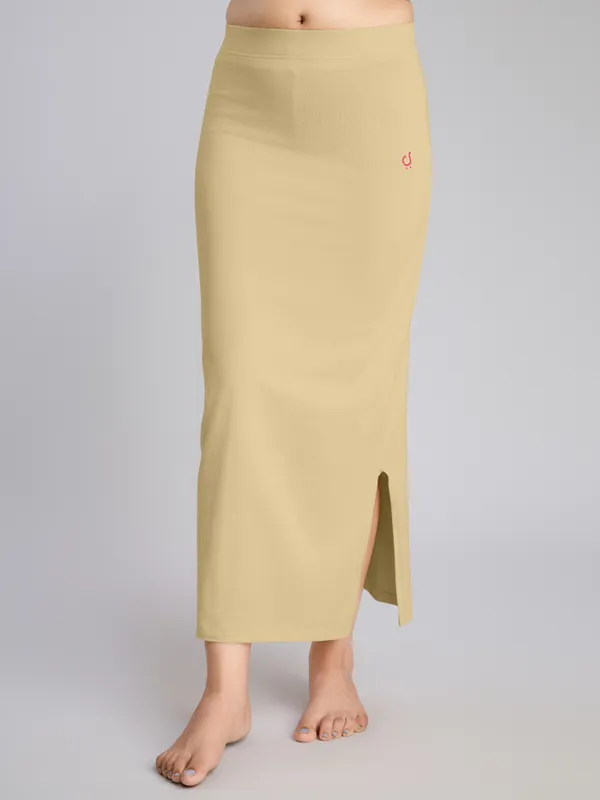 Beige_Cotton_Saree_Shapewear_Petticoat_�_Stretchable_Straight_Fit,_Drawstring_Waist