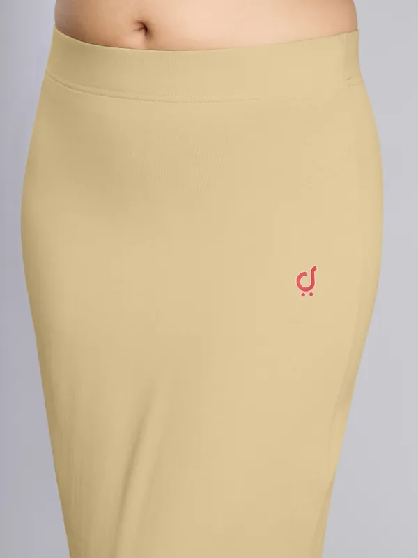 Beige_Cotton_Saree_Shapewear_Petticoat_�_Stretchable_Straight_Fit,_Drawstring_Waist