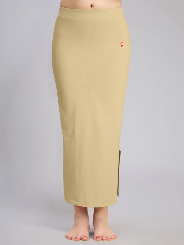 Beige_Cotton_Saree_Shapewear_Petticoat_�_Stretchable_Straight_Fit,_Drawstring_Waist