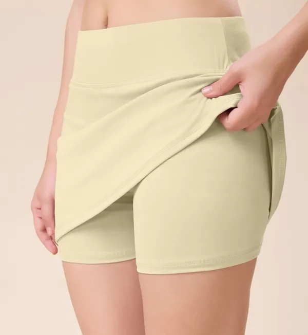 Beige_High_Waist_Stretch_Mini_Skirt_for_Women_|_Soft_&_Body_Fit