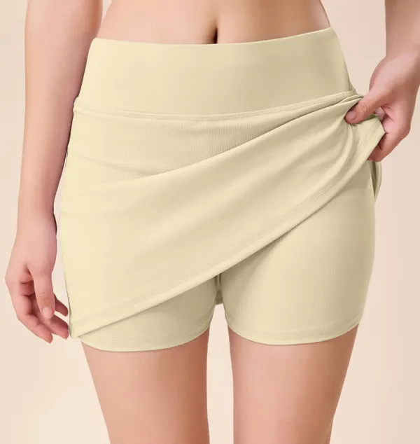 Beige_High_Waist_Stretch_Mini_Skirt_for_Women_|_Soft_&_Body_Fit