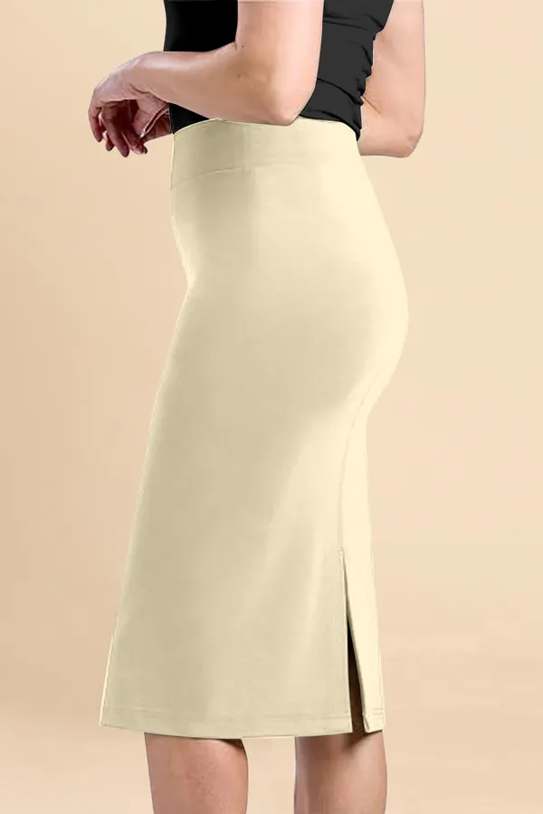 Beige_Lycra_Pencil_Skirt_�_High_Waist_Bodycon_Fit,_Stretchable_&_Sleek_Midi_Skirt