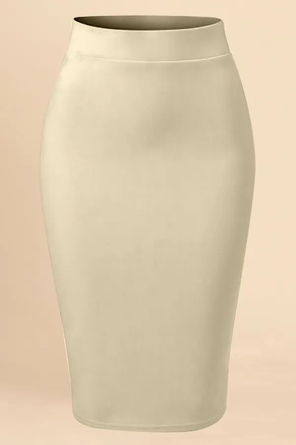 Beige_Lycra_Pencil_Skirt_�_High_Waist_Bodycon_Fit,_Stretchable_&_Sleek_Midi_Skirt