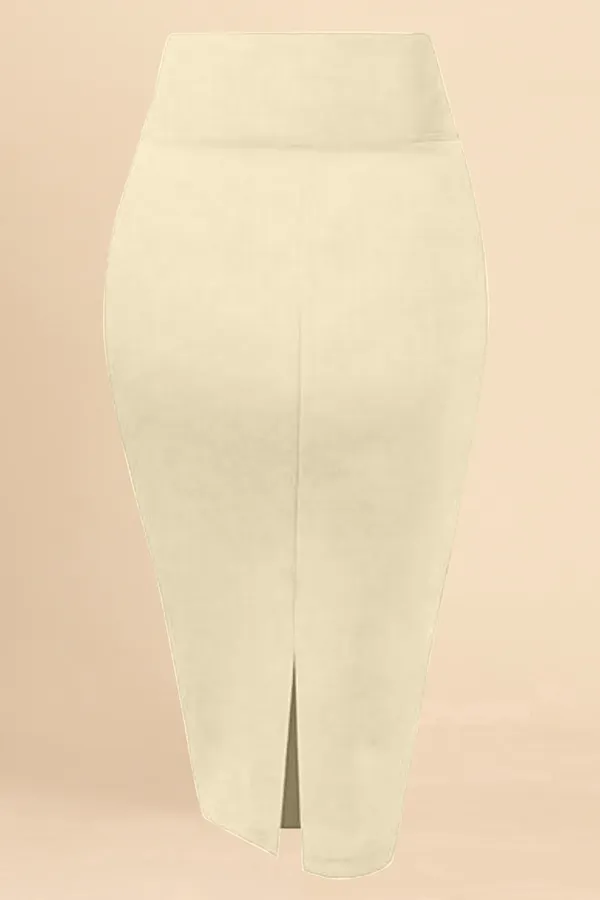 Beige_Lycra_Pencil_Skirt_�_High_Waist_Bodycon_Fit,_Stretchable_&_Sleek_Midi_Skirt