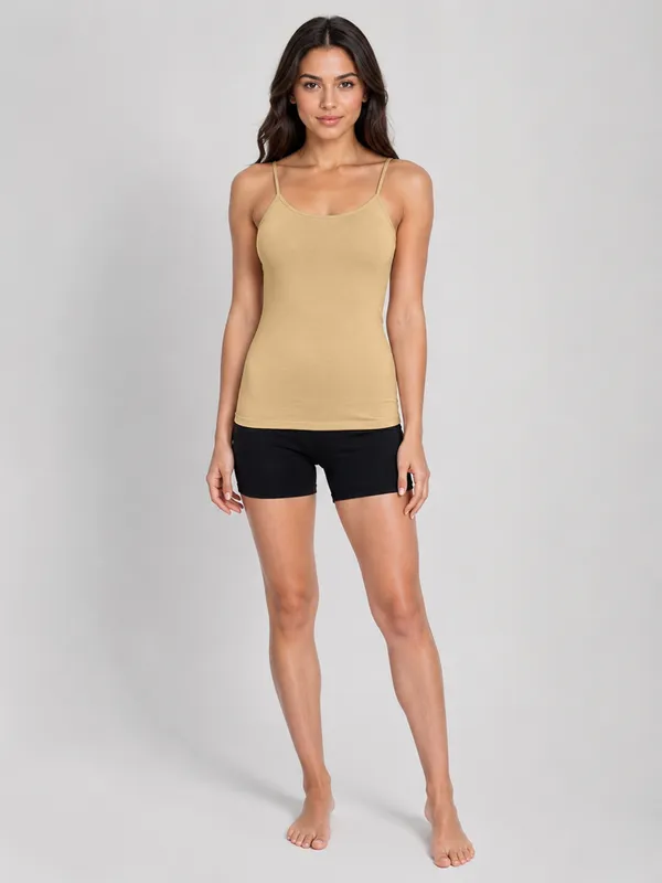 Beige_Sleeveless_Scoop_Neck_Regular_Length_Tank_Top_For_Women_-_Relaxed_Fit,_Soft_and_Breathable_Cotton