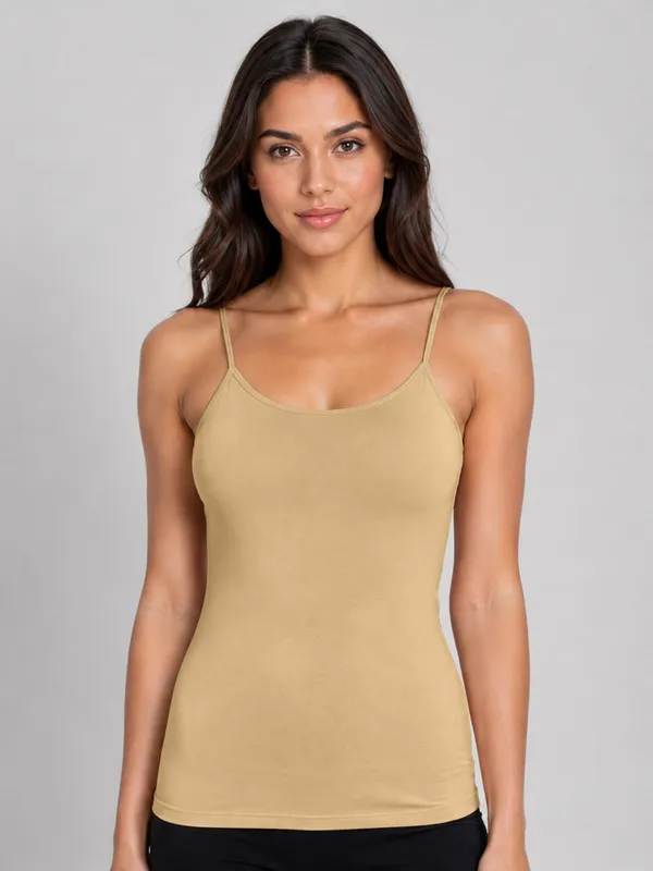Beige_Sleeveless_Scoop_Neck_Regular_Length_Tank_Top_For_Women_-_Relaxed_Fit,_Soft_and_Breathable_Cotton