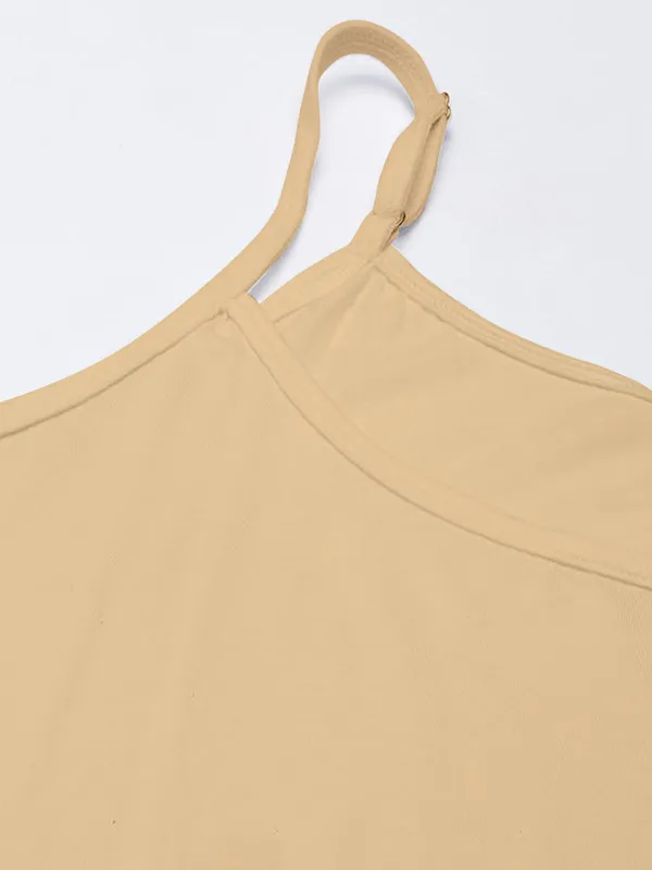 Beige_Super_Combed_Cotton_Kurta_Slip_with_Side_Slits_and_Adjustable_Spaghetti_Straps
