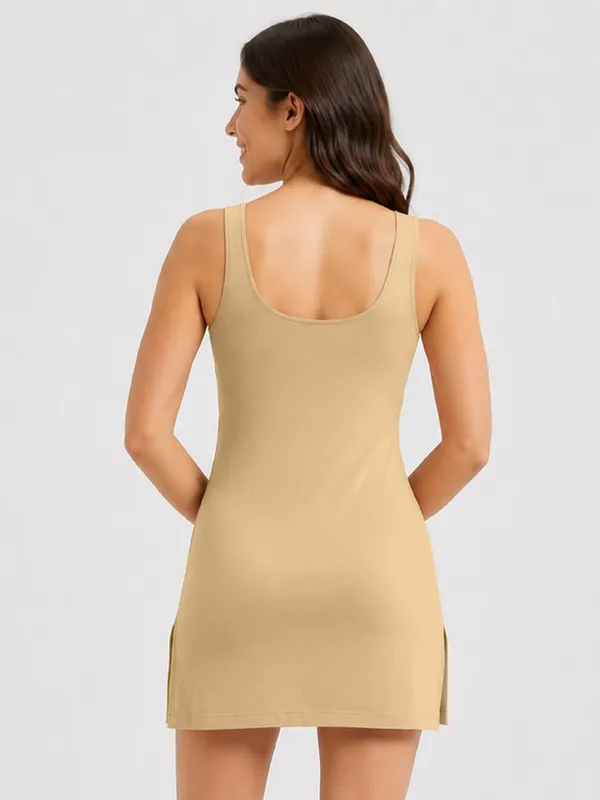Beige_Super_Combed_Cotton_Kurta_Slip_with_Side_Slits_and_Stay_Fresh_Treatment