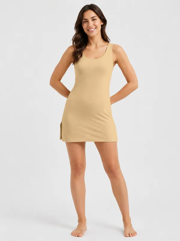 Beige_Super_Combed_Cotton_Kurta_Slip_with_Side_Slits_and_Stay_Fresh_Treatment