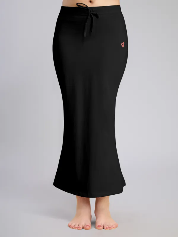 Black_Cotton_Saree_Shapewear_Petticoat_�_Stretchable_Mermaid_Fit,_Drawstring_Waist