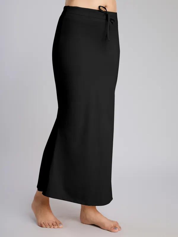 Black_Cotton_Saree_Shapewear_Petticoat_�_Stretchable_Mermaid_Fit,_Drawstring_Waist