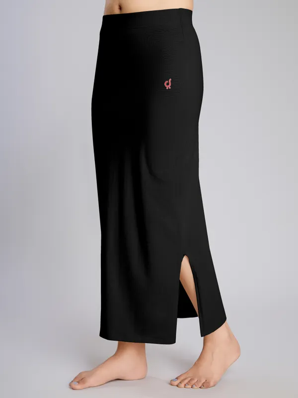 Black_Cotton_Saree_Shapewear_Petticoat_�_Stretchable_Straight_Fit,_Drawstring_Waist