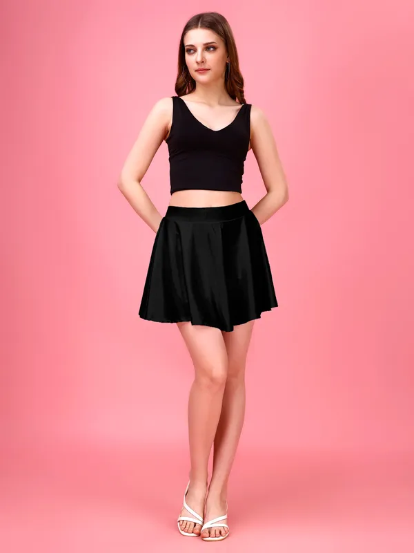 Black_Flared_Skater_Mini_Skirt_with_Inner_Shorts_�_High_Waist,_Stretchable_&_Comfortable_Fit