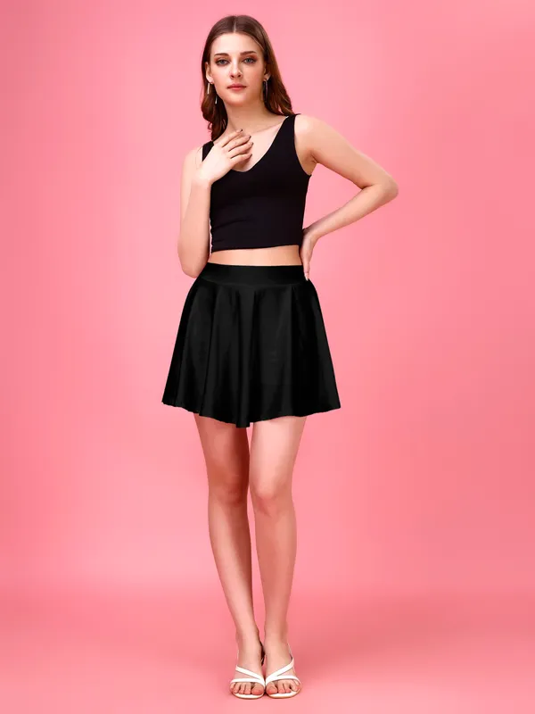 Black_Flared_Skater_Mini_Skirt_with_Inner_Shorts_�_High_Waist,_Stretchable_&_Comfortable_Fit
