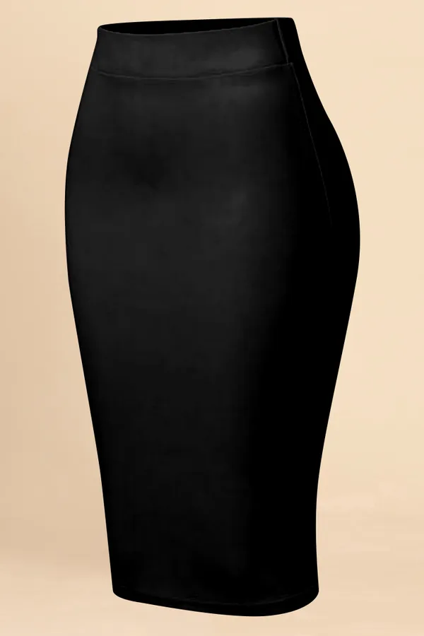 Black_Lycra_Pencil_Skirt_�_High_Waist_Bodycon_Fit,_Stretchable_&_Sleek_Midi_Skirt