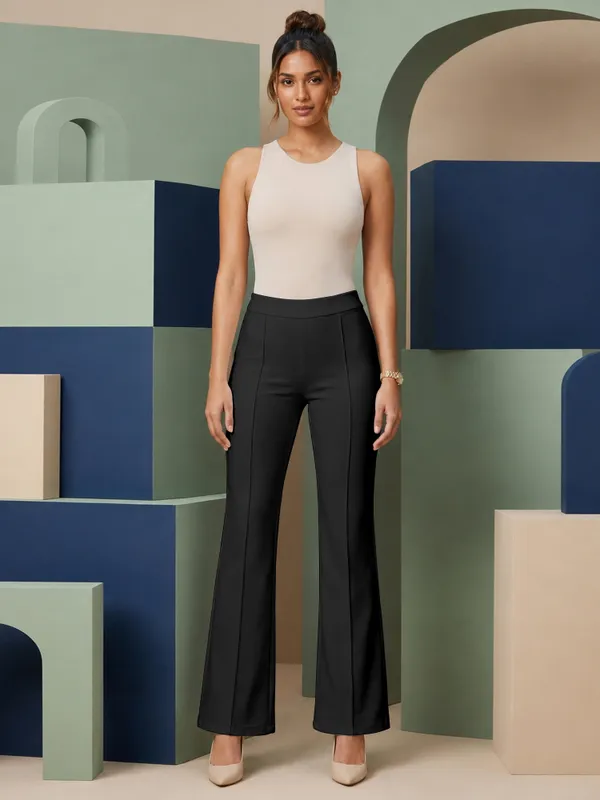 Black_Parachute_Bootcut_Pants_High_Waist_Flared_Korean_Trousers_Trendy_Casual_Wear_for_Daily_Use