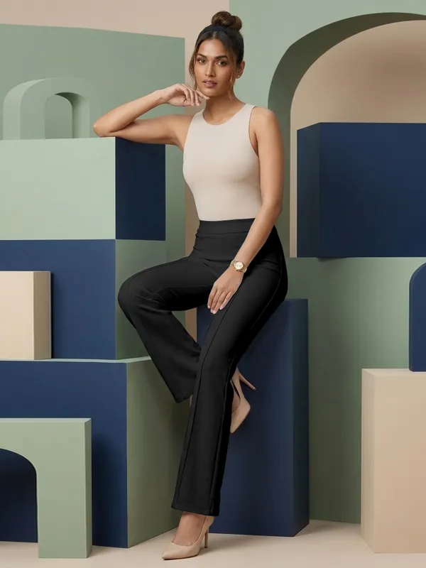 Black_Parachute_Bootcut_Pants_High_Waist_Flared_Korean_Trousers_Trendy_Casual_Wear_for_Daily_Use