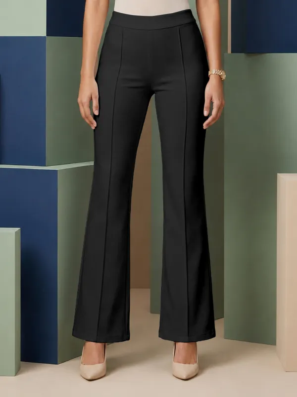 Black_Parachute_Bootcut_Pants_High_Waist_Flared_Korean_Trousers_Trendy_Casual_Wear_for_Daily_Use