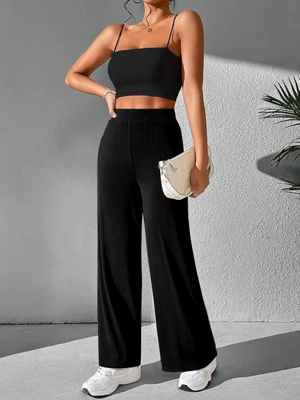 Black_Parachute_Cargo_Pants_High_Waist_Flared_Korean_Trousers_Trendy_Casual_Wear_for_Daily_Use