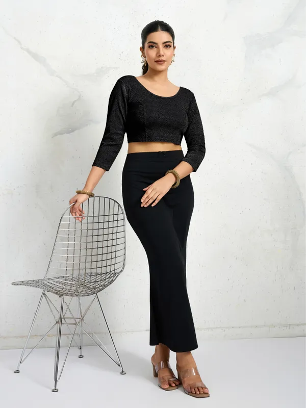 Black_Polyester_Elastane_Zari_Stretchable_Ready_to_Wear_Blouse_for_women