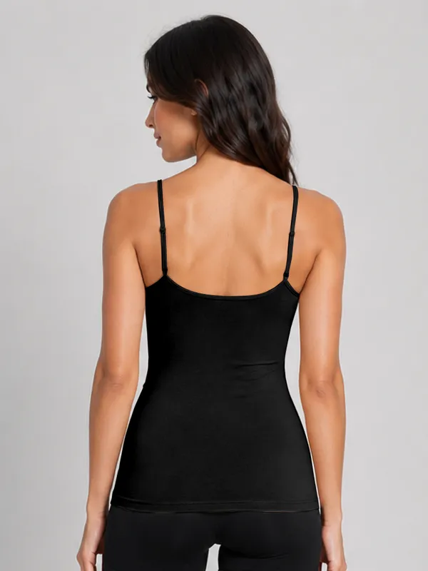 Black_Sleeveless_Scoop_Neck_Regular_Length_Tank_Top_For_Women_-_Relaxed_Fit,_Soft_and_Breathable_Cotton