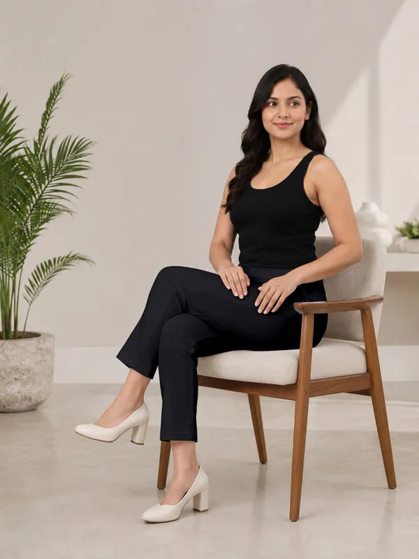 Black_Super_Cotton_Stretch_Pants_Full_Length_for_Women_Breathable