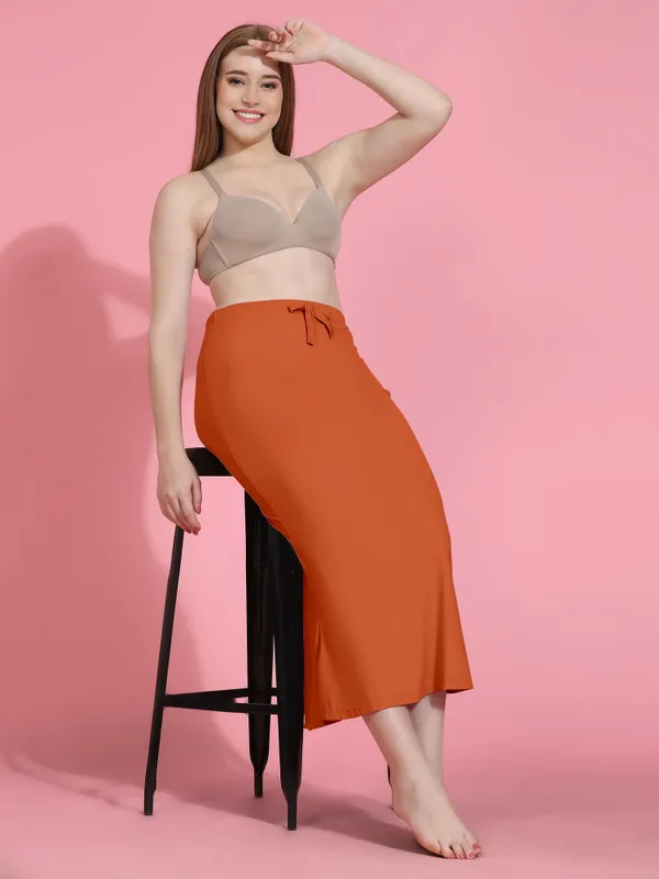 Orange_Fitted_Flared_Midi_Skirt_for_Women