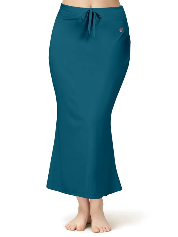 Teal_Stretch_Fit_And_Flare_Skirt_for_Women