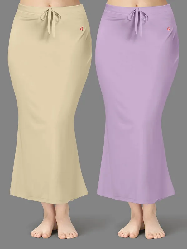 Beige_And_Lilac_Drawstring_Mermaid_Skirts_for_Women